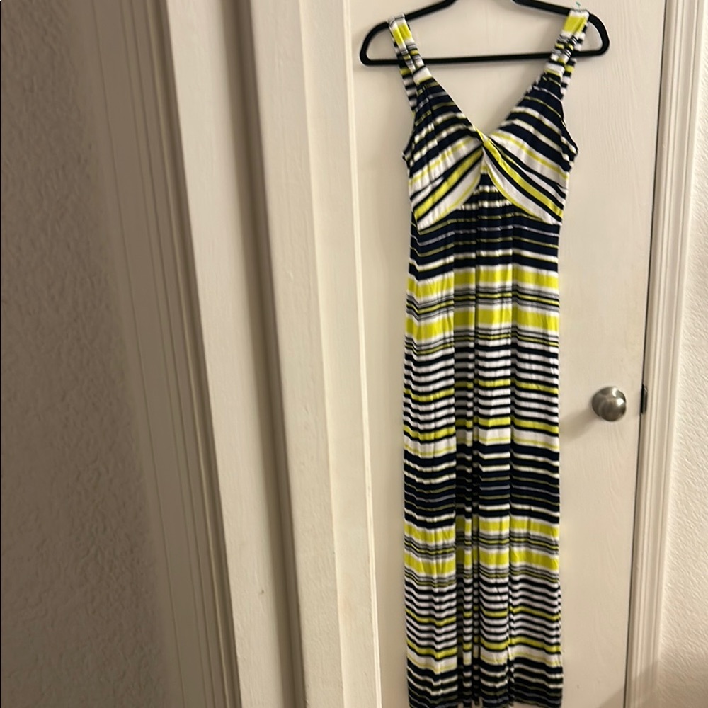 Spense Yellow and Black Striped Maxi Dress